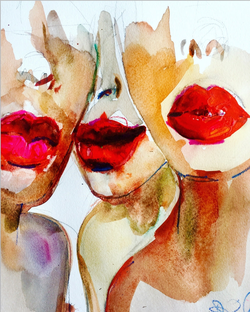 Red Lips Print