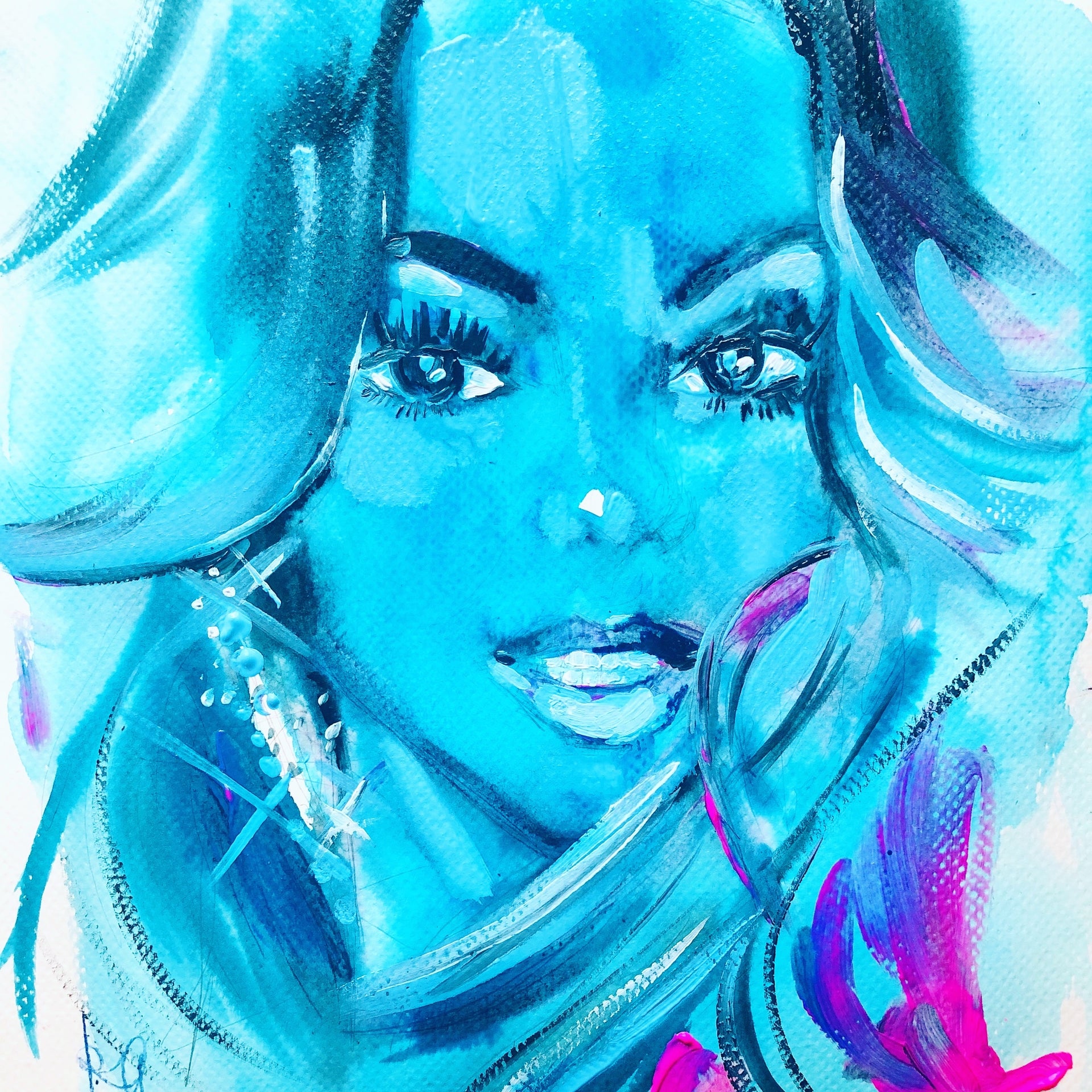 Blue Mariah Print