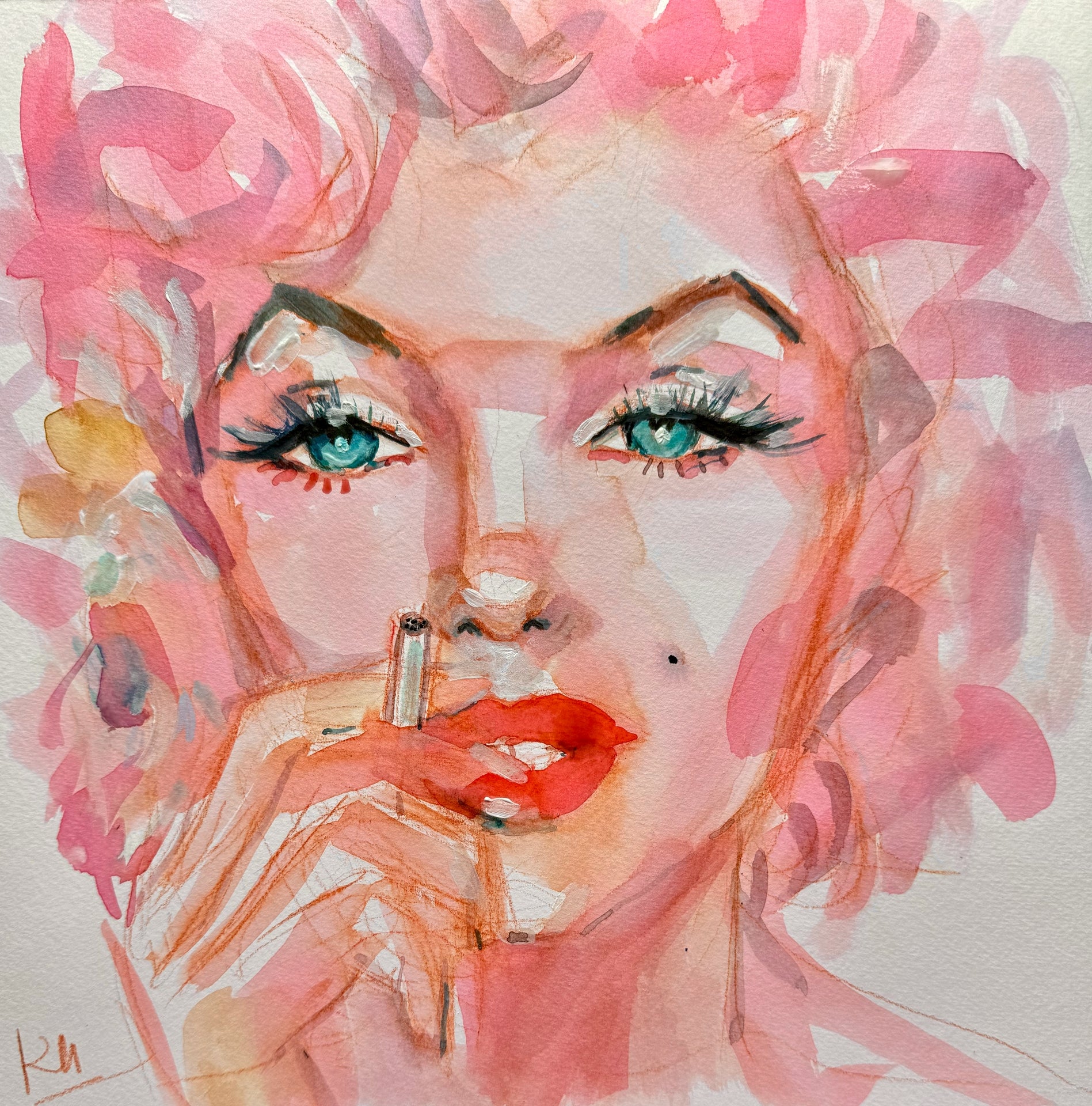 Marilyn Smoking Print