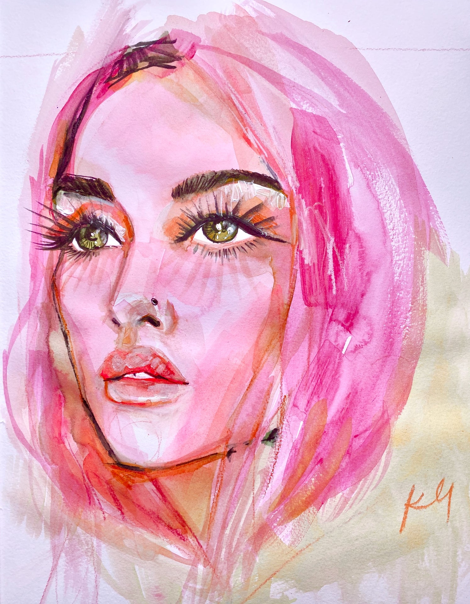 Pink Hair Don't Care Print