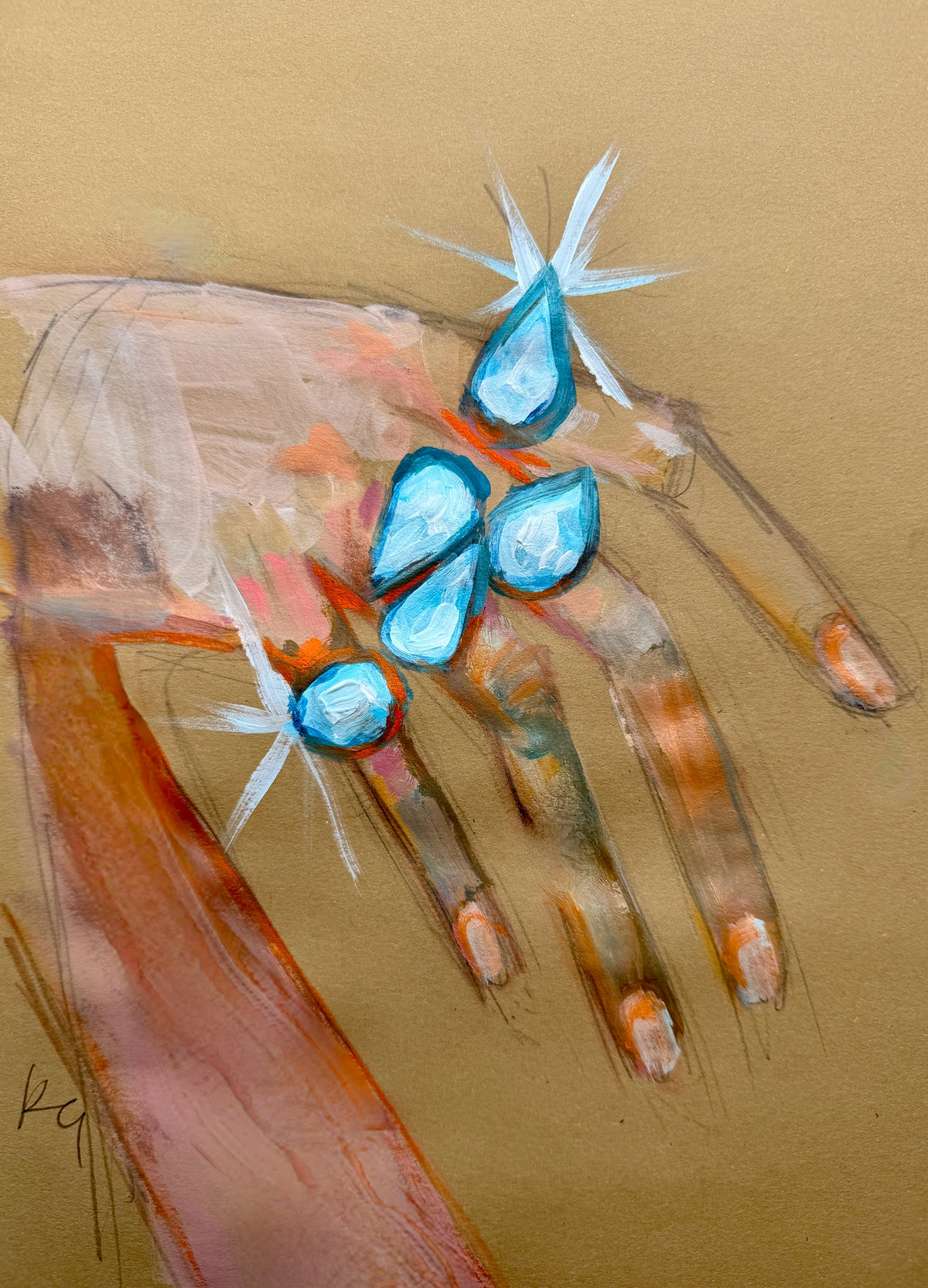 Blue Gem Hand Print