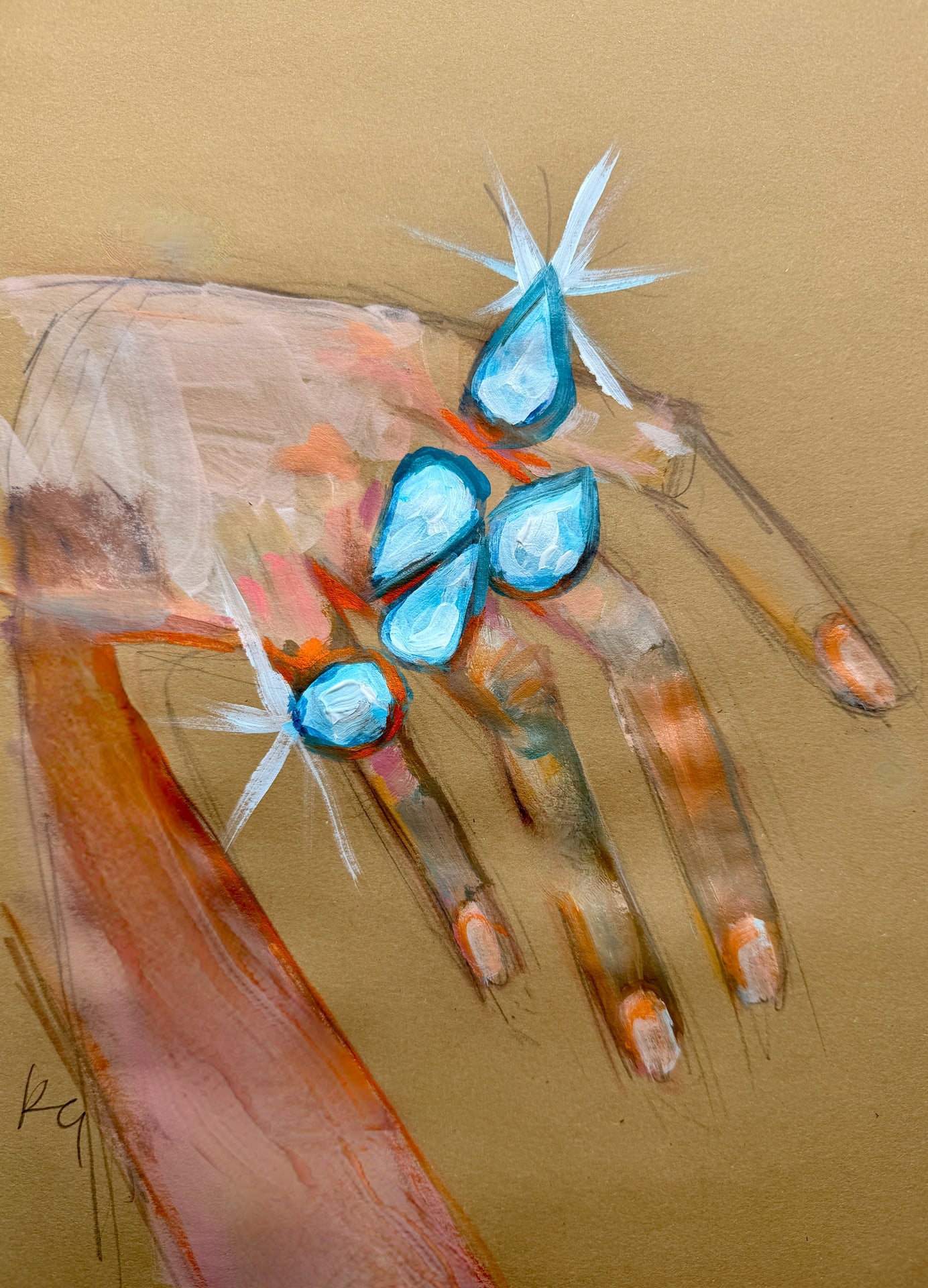 Blue Gem Hand Print