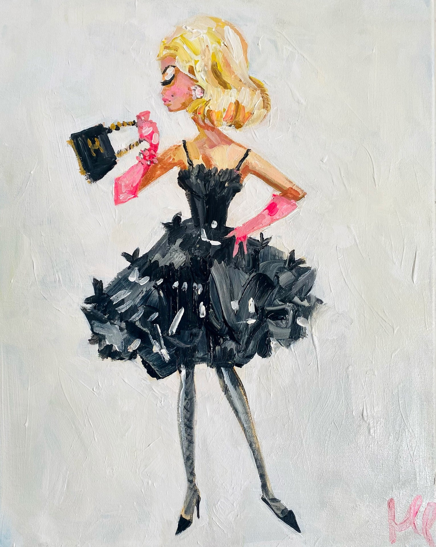 Barbie with Chanel Bag Print