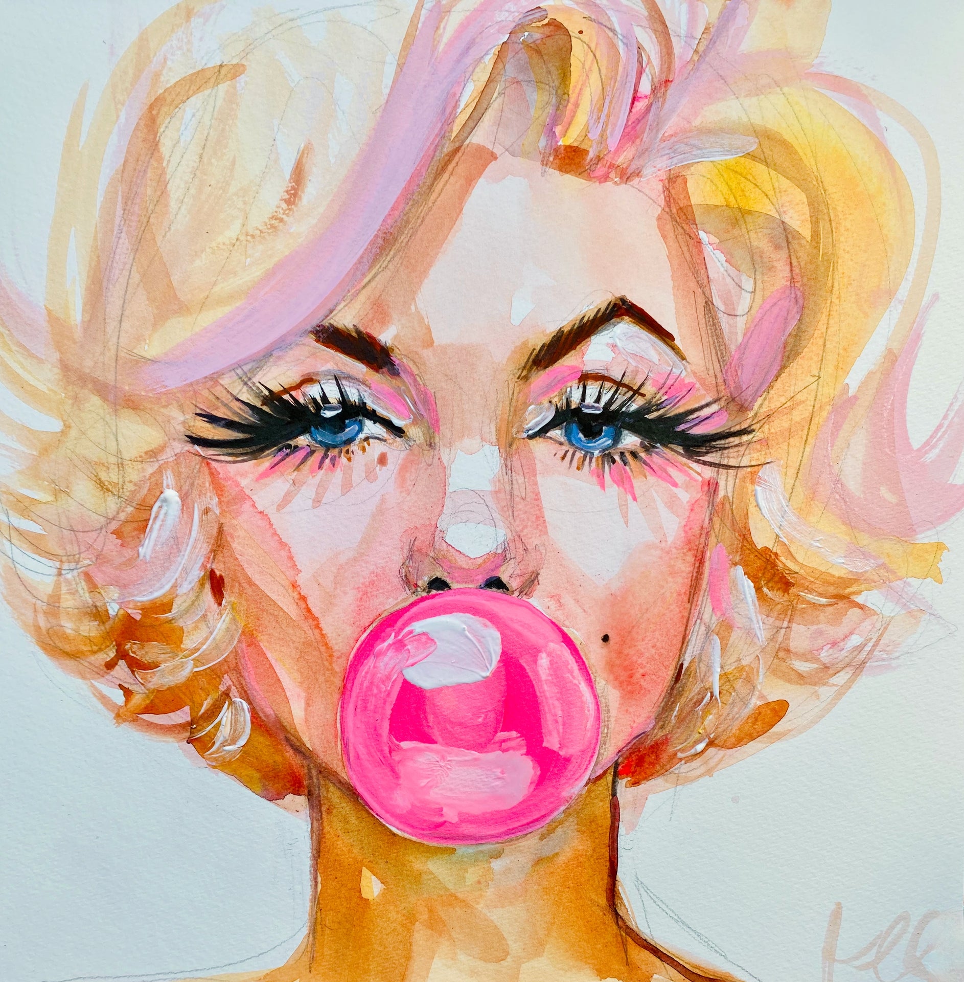Marilyn Monroe Bubblegum Print