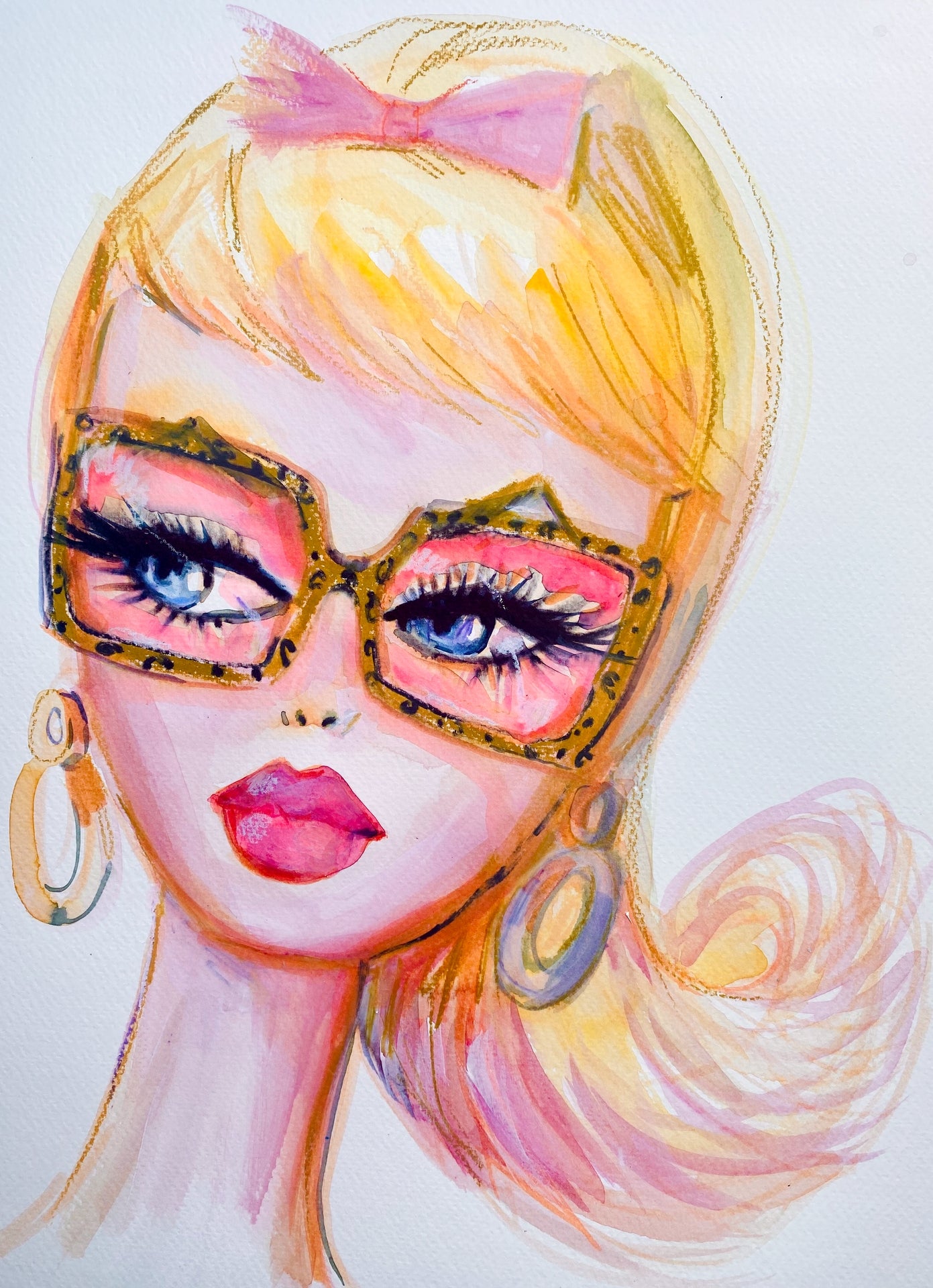 Leopard Glasses Barbie Print