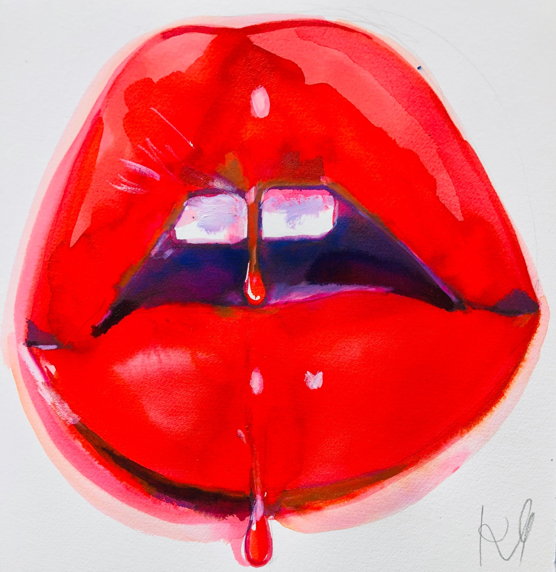 Drippy Lips Print
