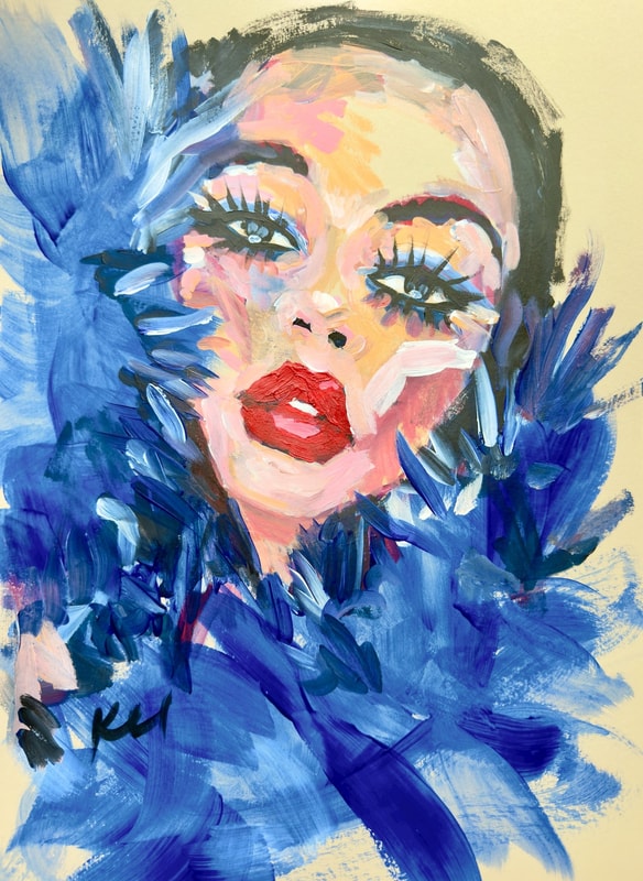 Blue Fuzzy Print