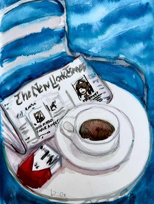 Coffee By The Ocean Print