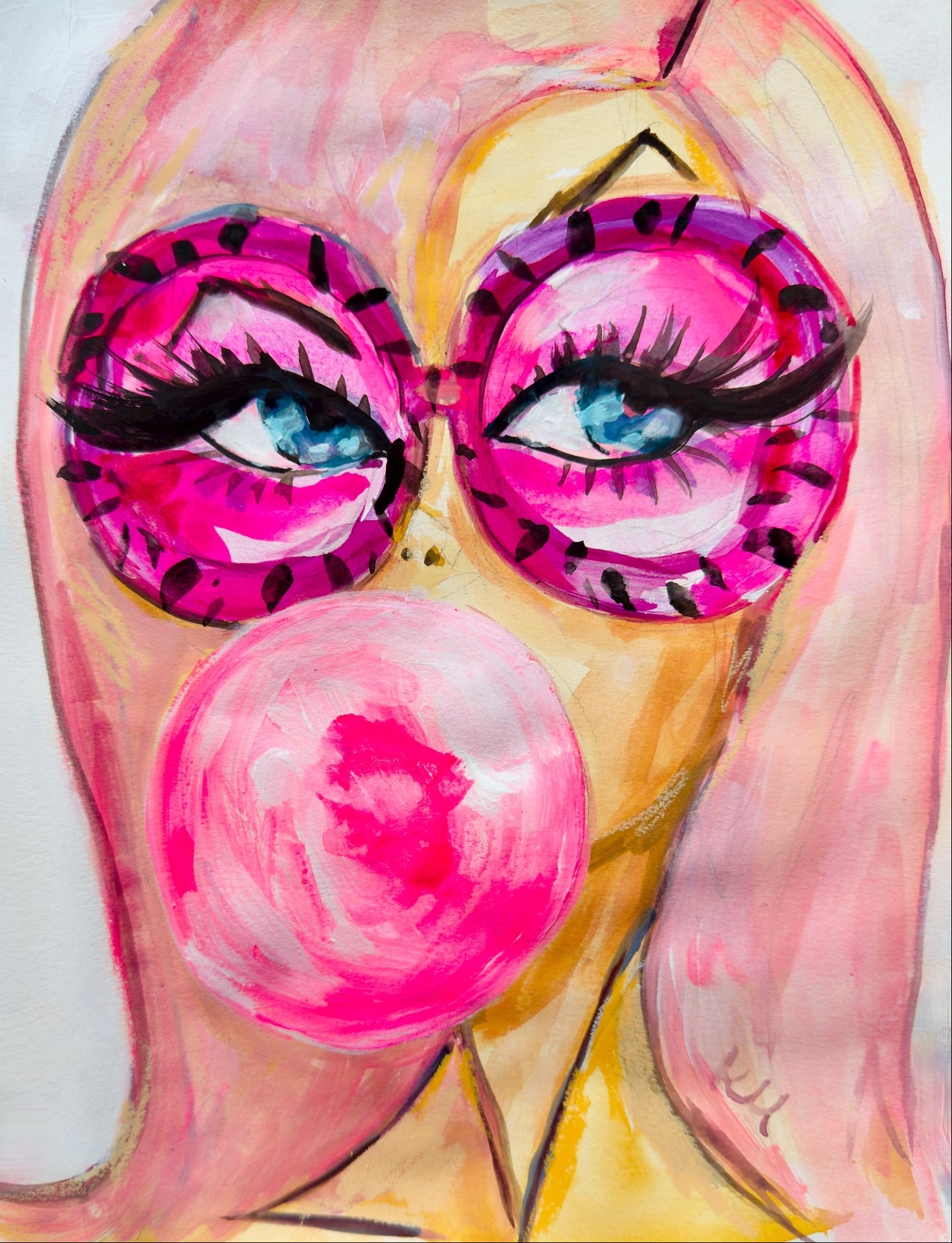 Pale Pink Bubble Print