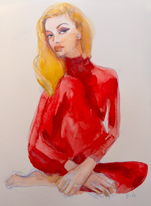 Red Lounge Hailey Print