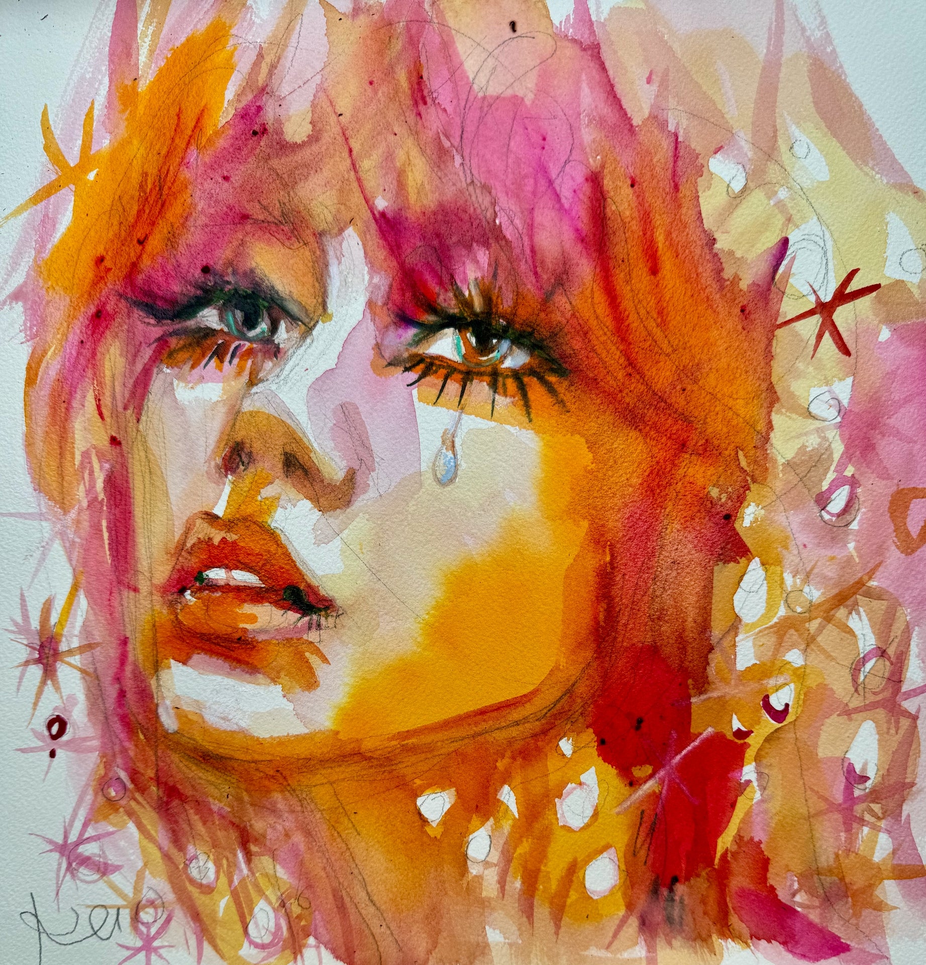 Glitter Tears Print