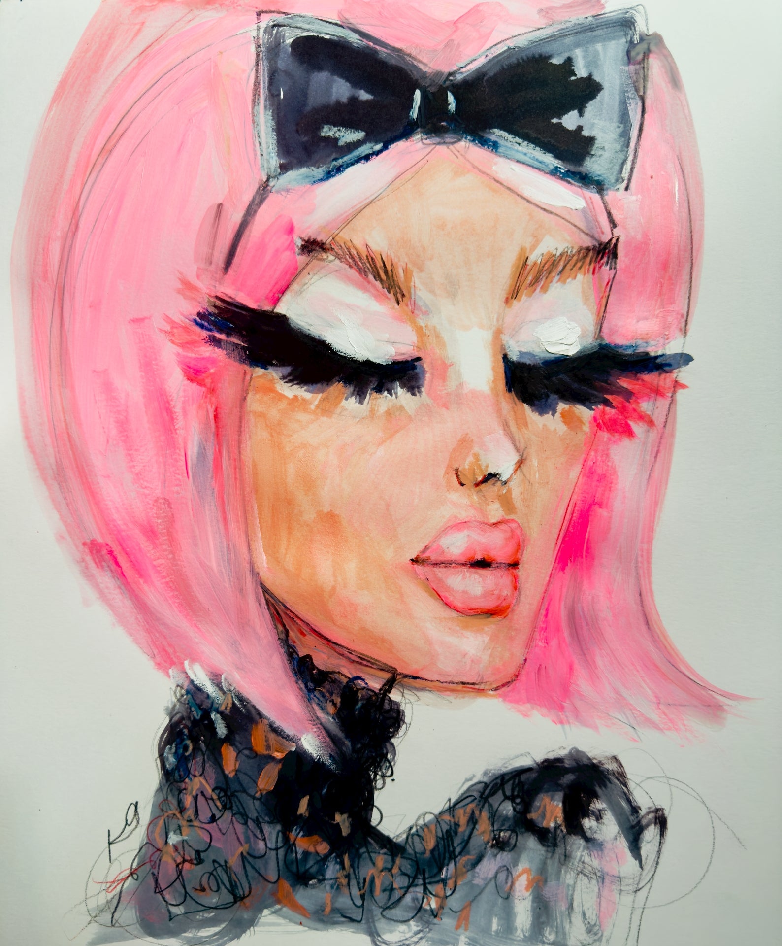 Pink Hair Print