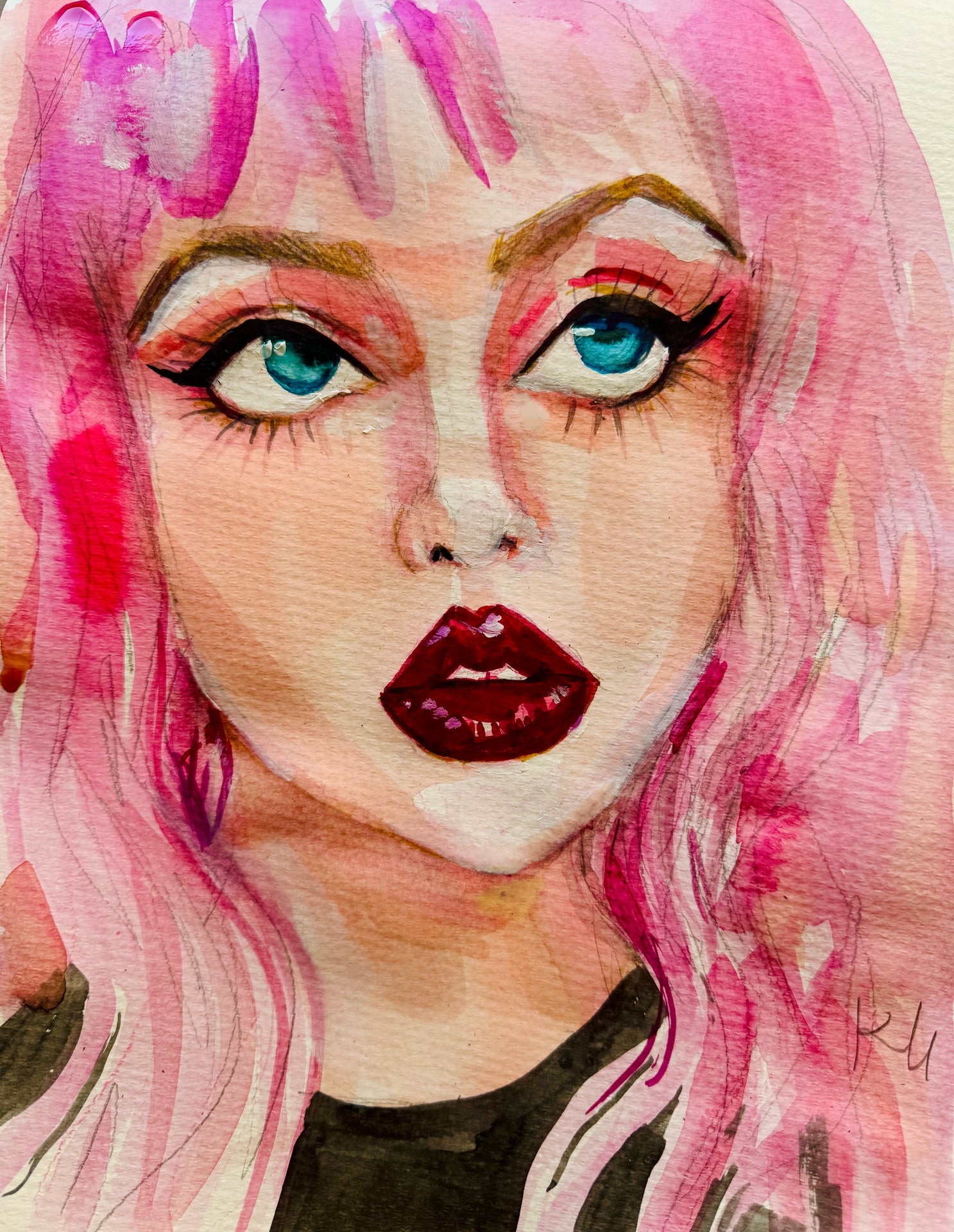 Pink Hair Babe Print