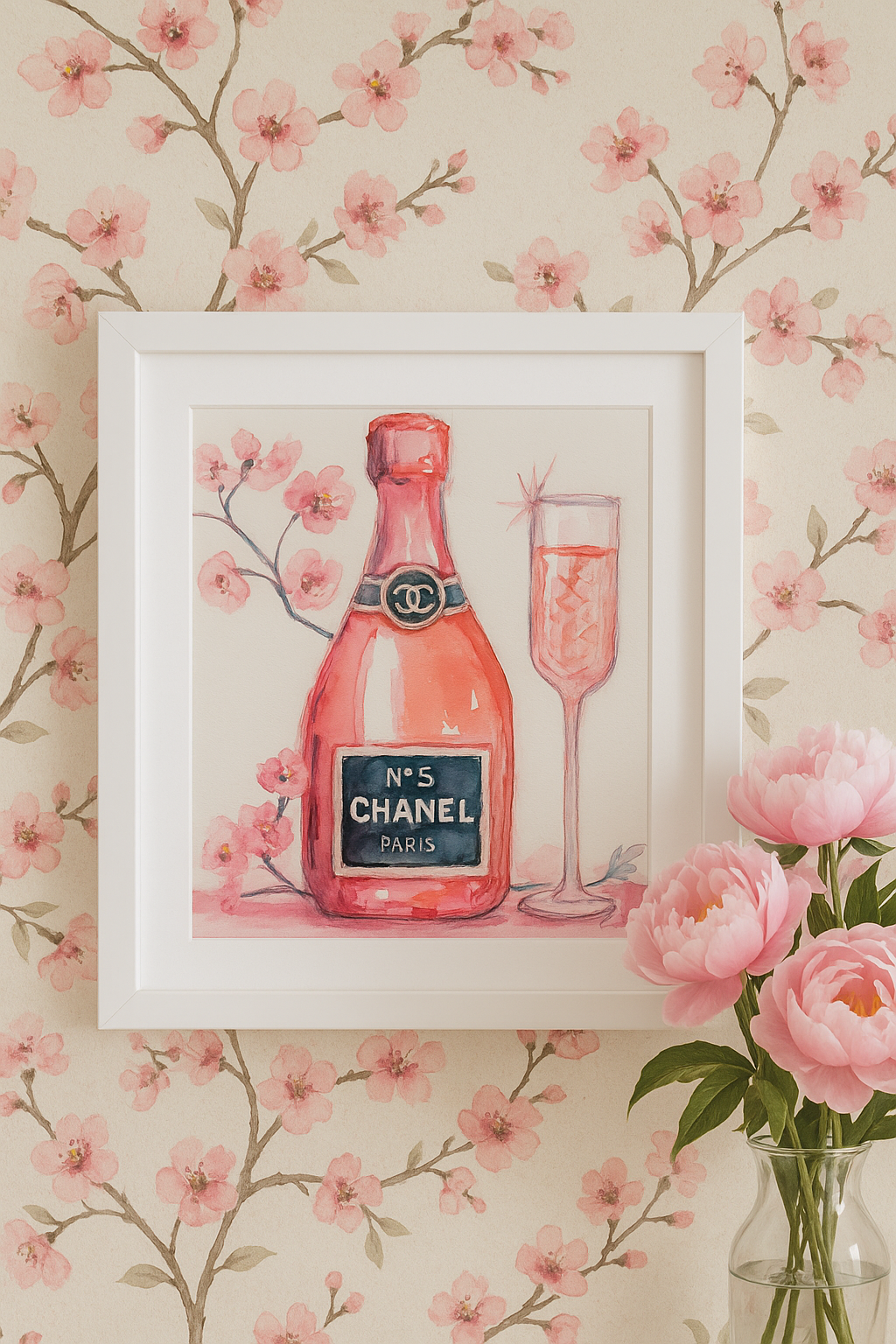 Chanel & Champagne Print