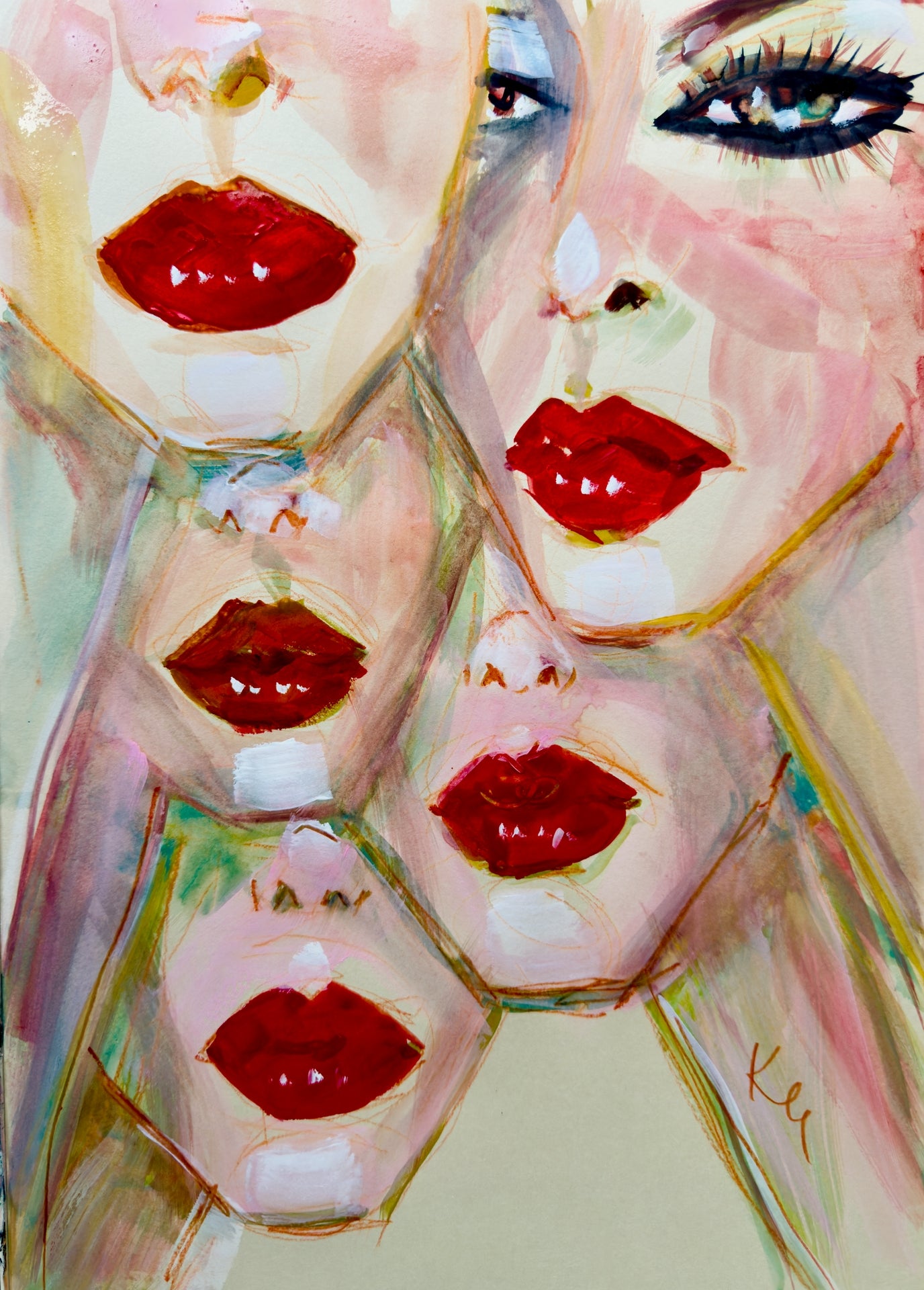 Many Lips Print