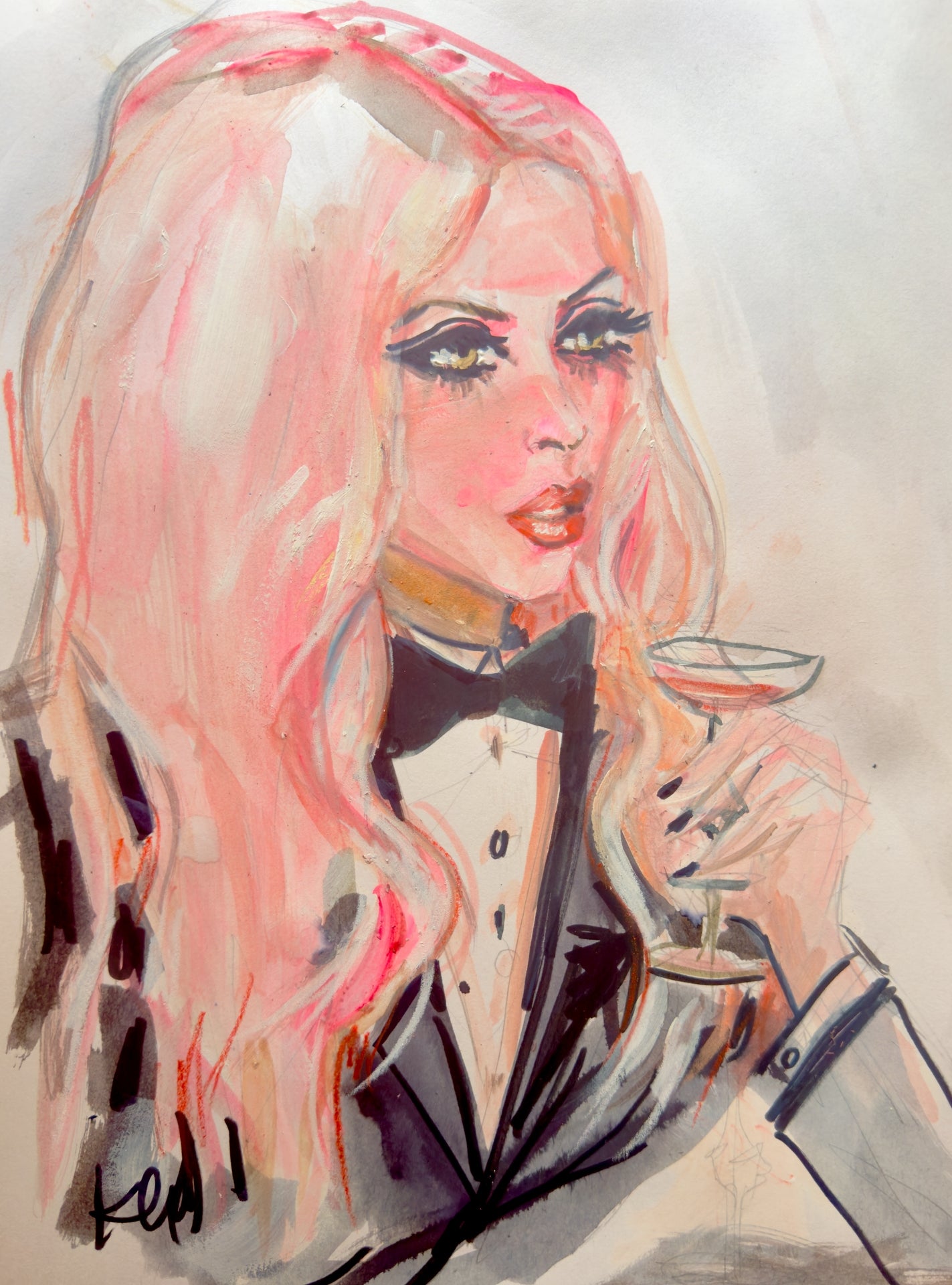 Tuxedo Martini Print