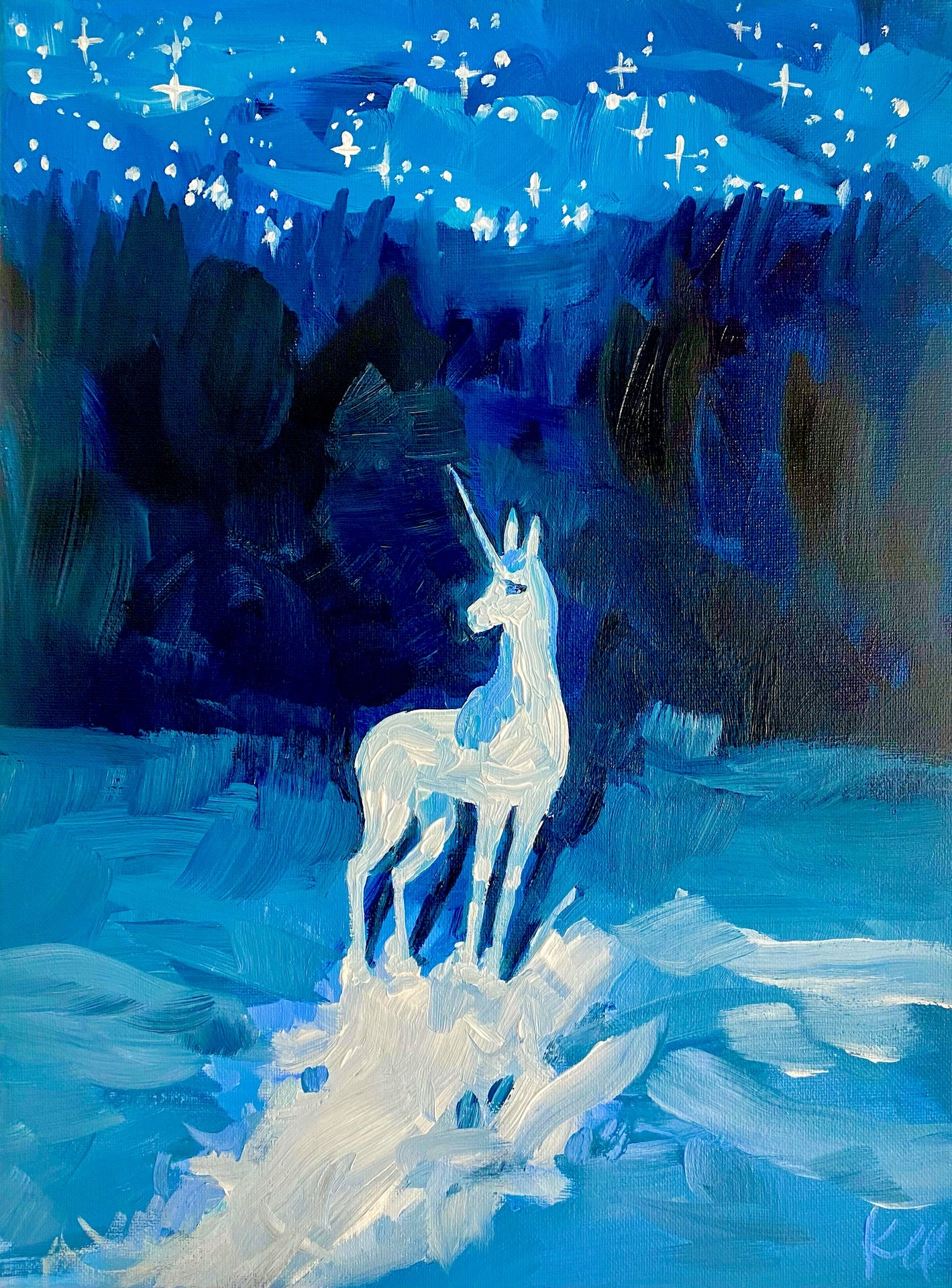 Midnight Unicorn Print
