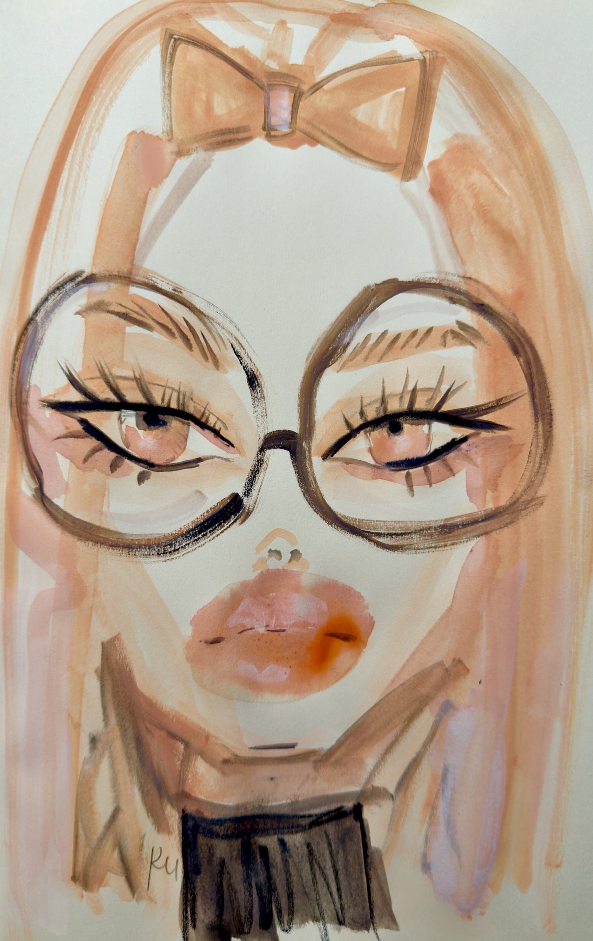 Big Glasses Bow Print