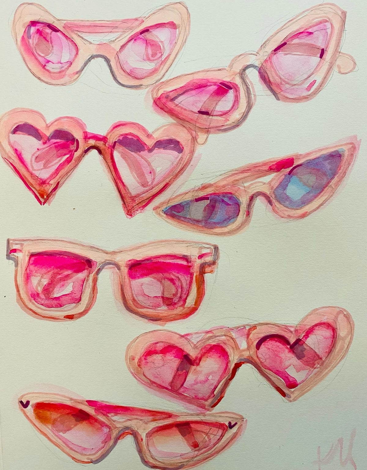 Light Pink Sunglasses Print