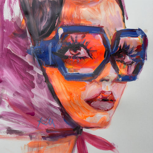 Orange Red Glasses Print