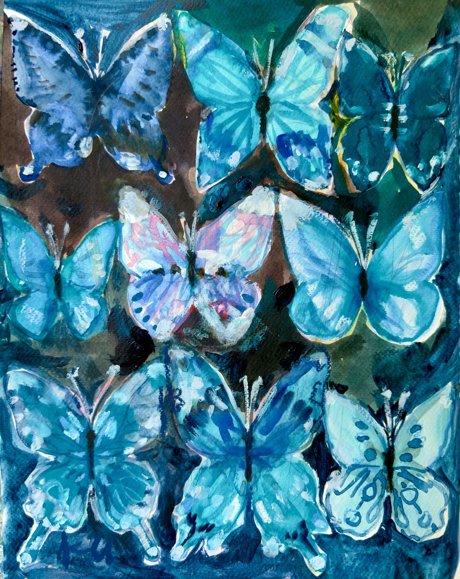 Blue Butterflies Print