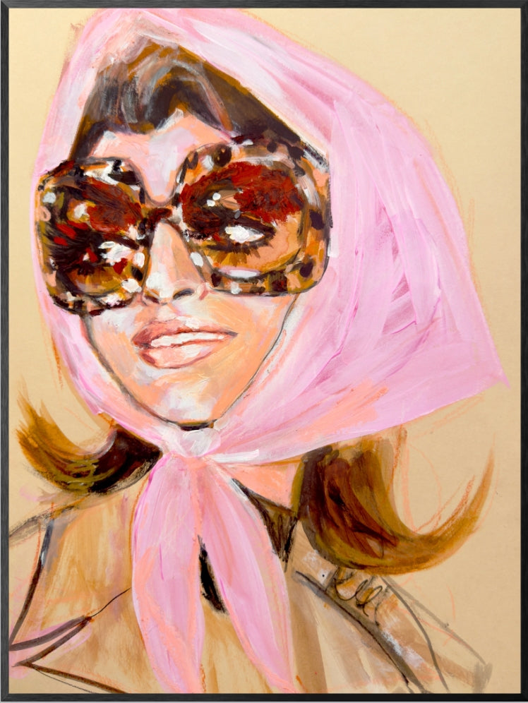 Jackie O Pink Scarf Print