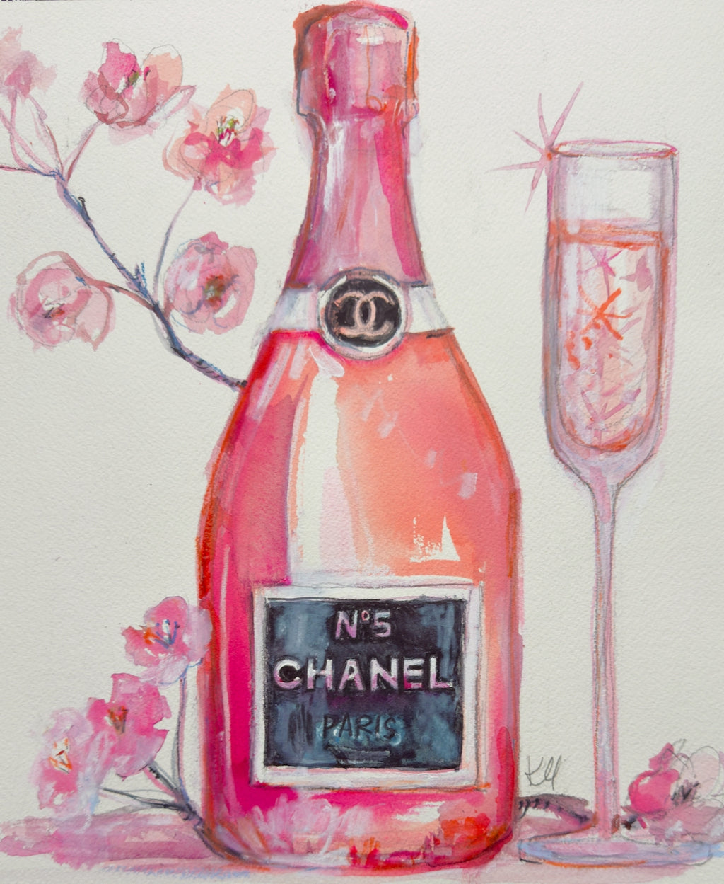Chanel & Champagne Print