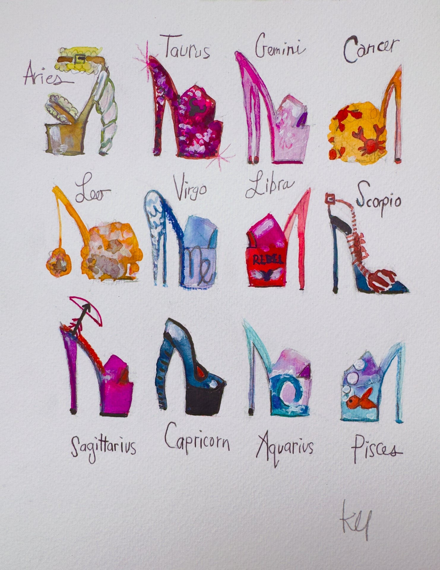 Star Sign Shoes Print