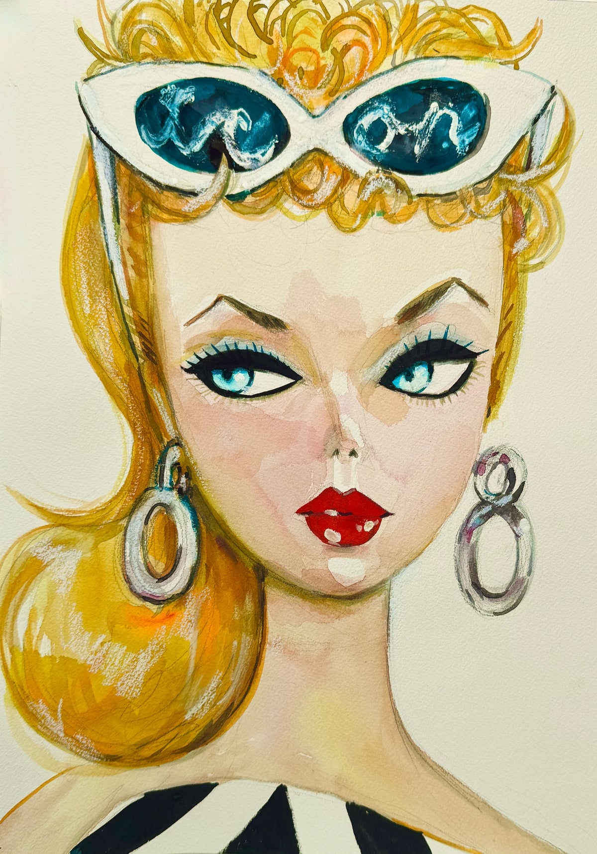 Retro Blonde Barbie Print