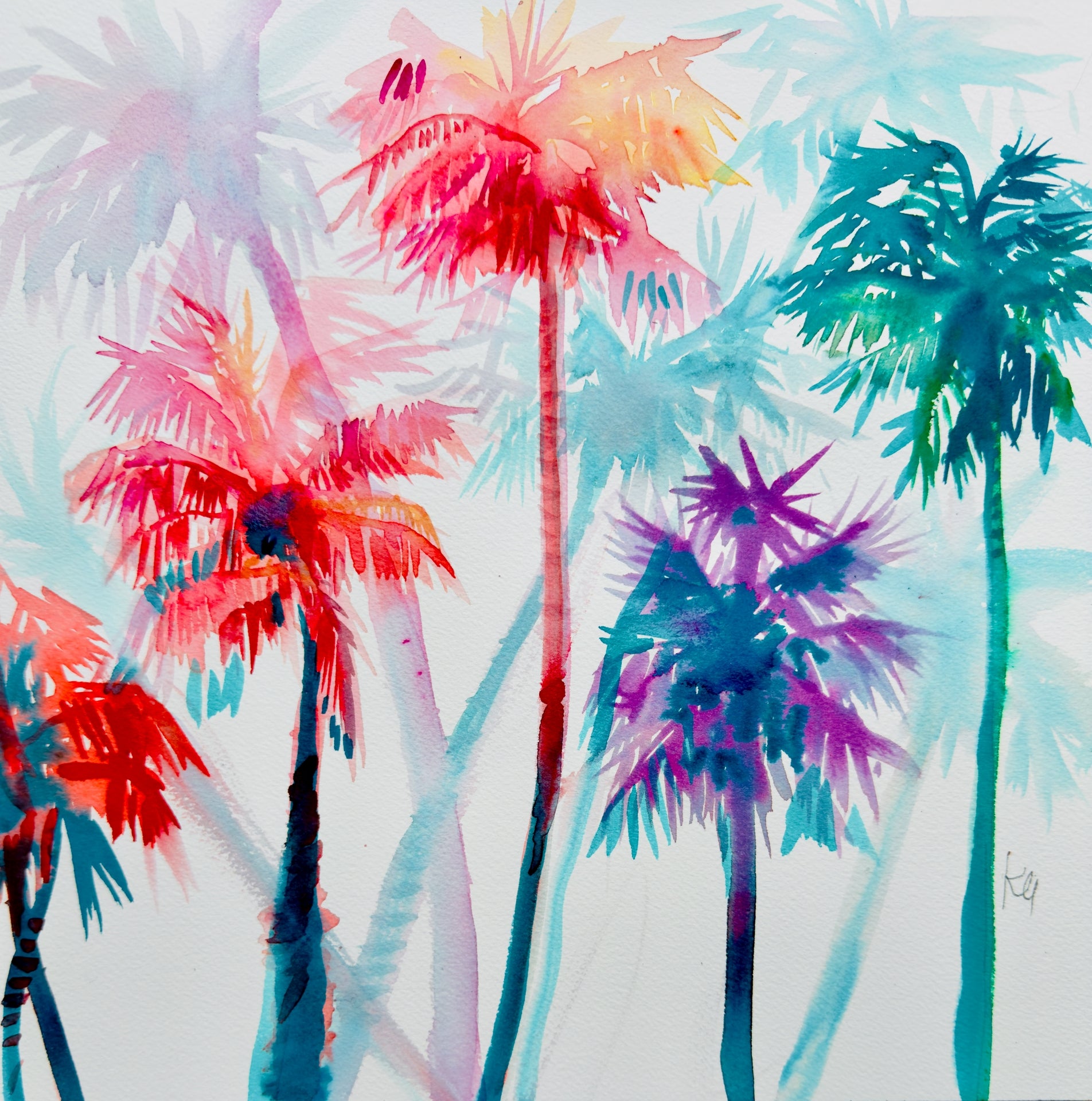 Rainbow Palm Print